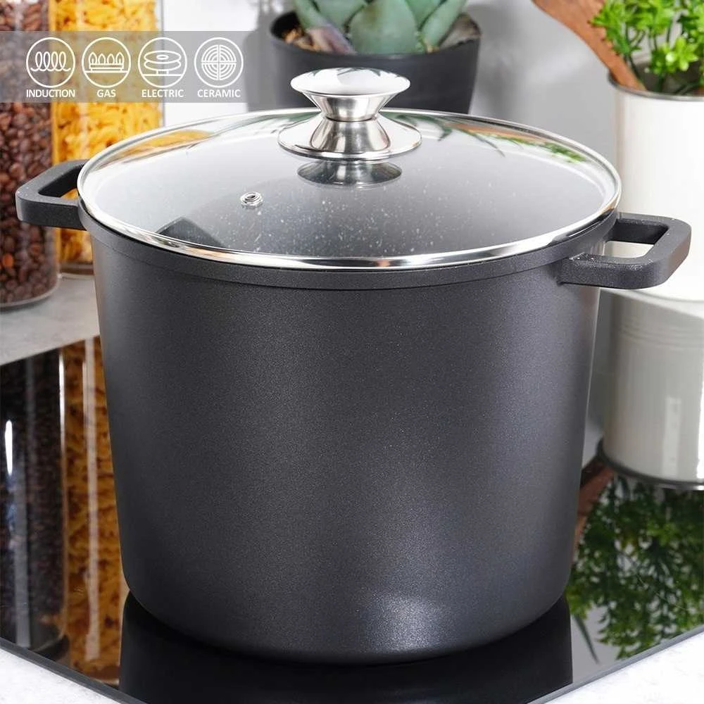 Orion Granitinė puodas GRANDE 7,6 l su stikline dangteliu