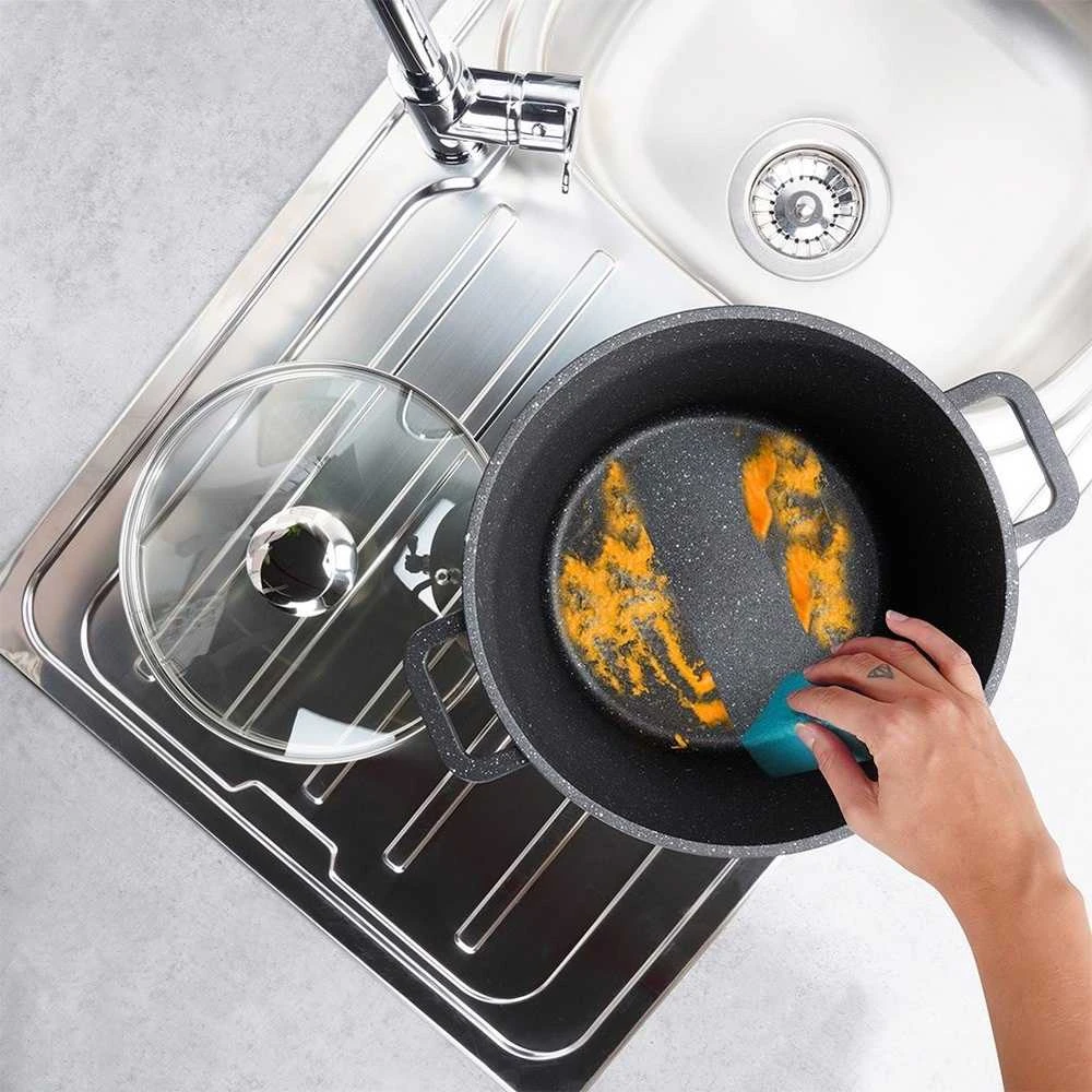 Orion Granitinė puodas GRANDE 7,6 l su stikline dangteliu