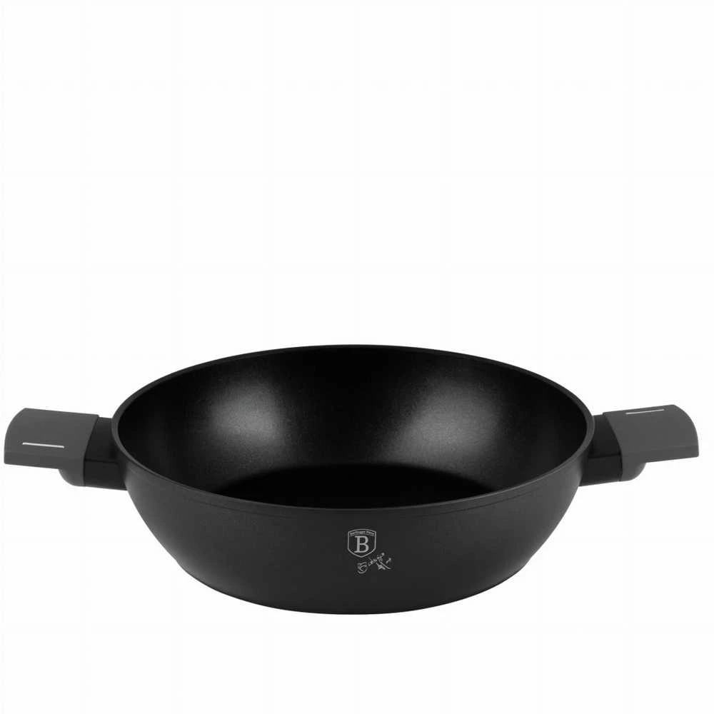 Berlinger Haus PLOKŠČIAS TITANINIS PUODAS SU DANGIU 30cm BERLINGER HAUS BH-8129 ANTRACITAS