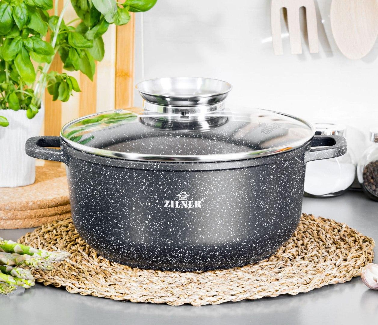 Zilner MARMURINIS PUODAS SU DANGIU 5,5L 26cm