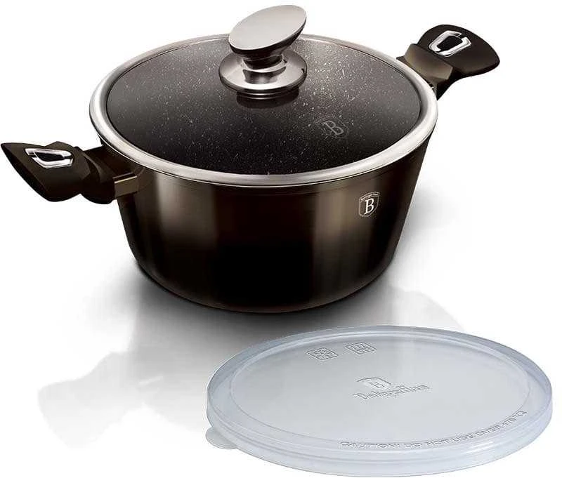 Berlinger Haus granitinis puodas bh-6606, shiny juodas, 28 cm