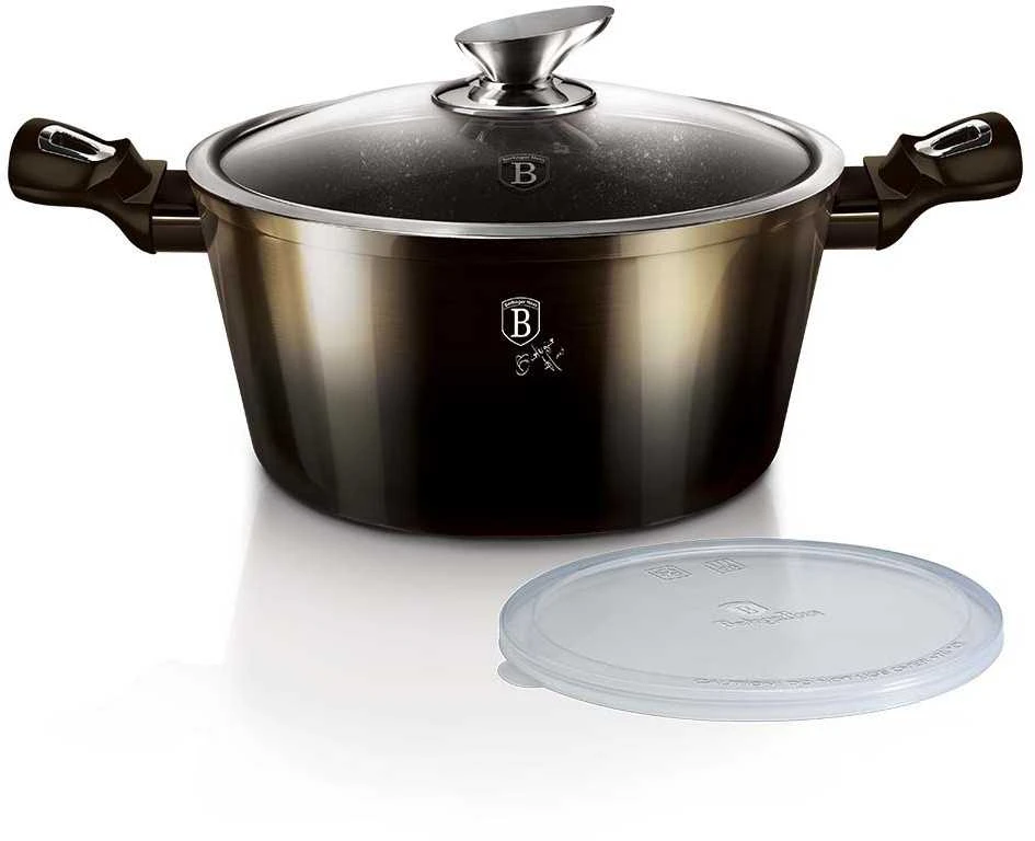 Berlinger Haus granitinis puodas bh-6606, shiny juodas, 28 cm