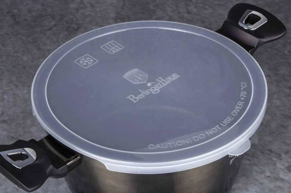 Berlinger Haus granitinis puodas bh-6606, shiny juodas, 28 cm