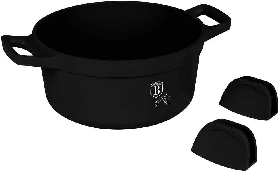 Puodas Z POWŁOKĄ TYTANOWĄ 4.4L 24CM BERLINGER HAUS Juodas ROSE BH-1457