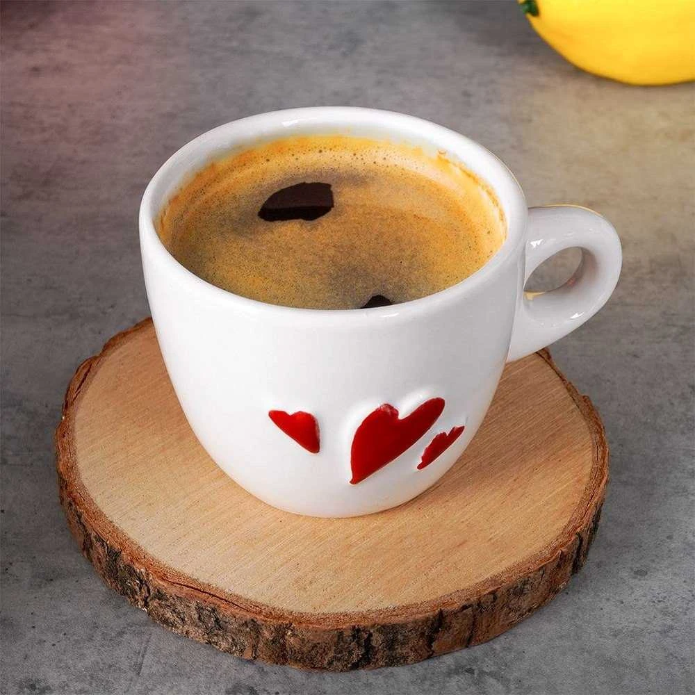 Orion Espresso puodelis keraminė 80 ml su širdimi