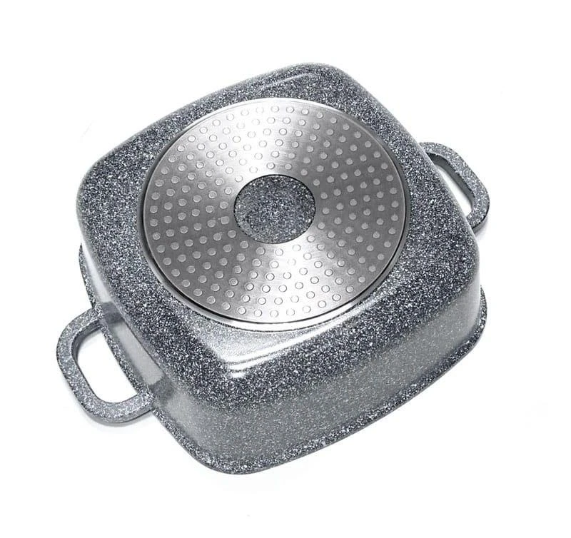 Puodas Aliuminio puodas, pilkas marmuras, 22x22cm, 3,7l, Klausberg