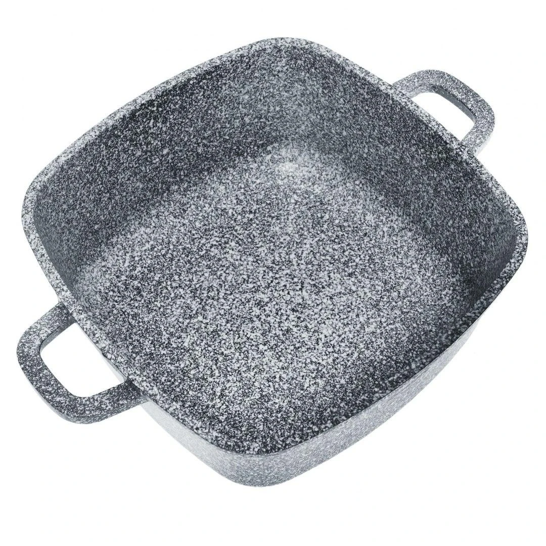 Puodas Aliuminio puodas, pilkas marmuras, 22x22cm, 3,7l, Klausberg
