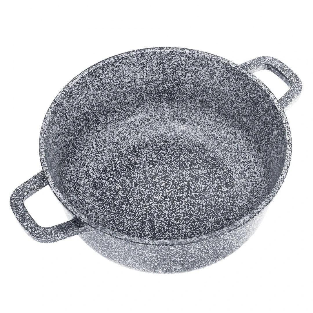 Puodas Puodas su dangčiu, aliuminio danga, pilkas marmuras, skersmuo 24 cm, 4,5 l, Klausberg