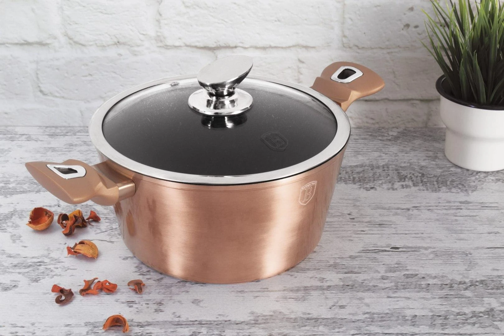 Berlinger Haus Puodų ir keptuvių komplektas, 13 dalių, Berlingerhaus Metallic Line Rose Gold | BH-7058