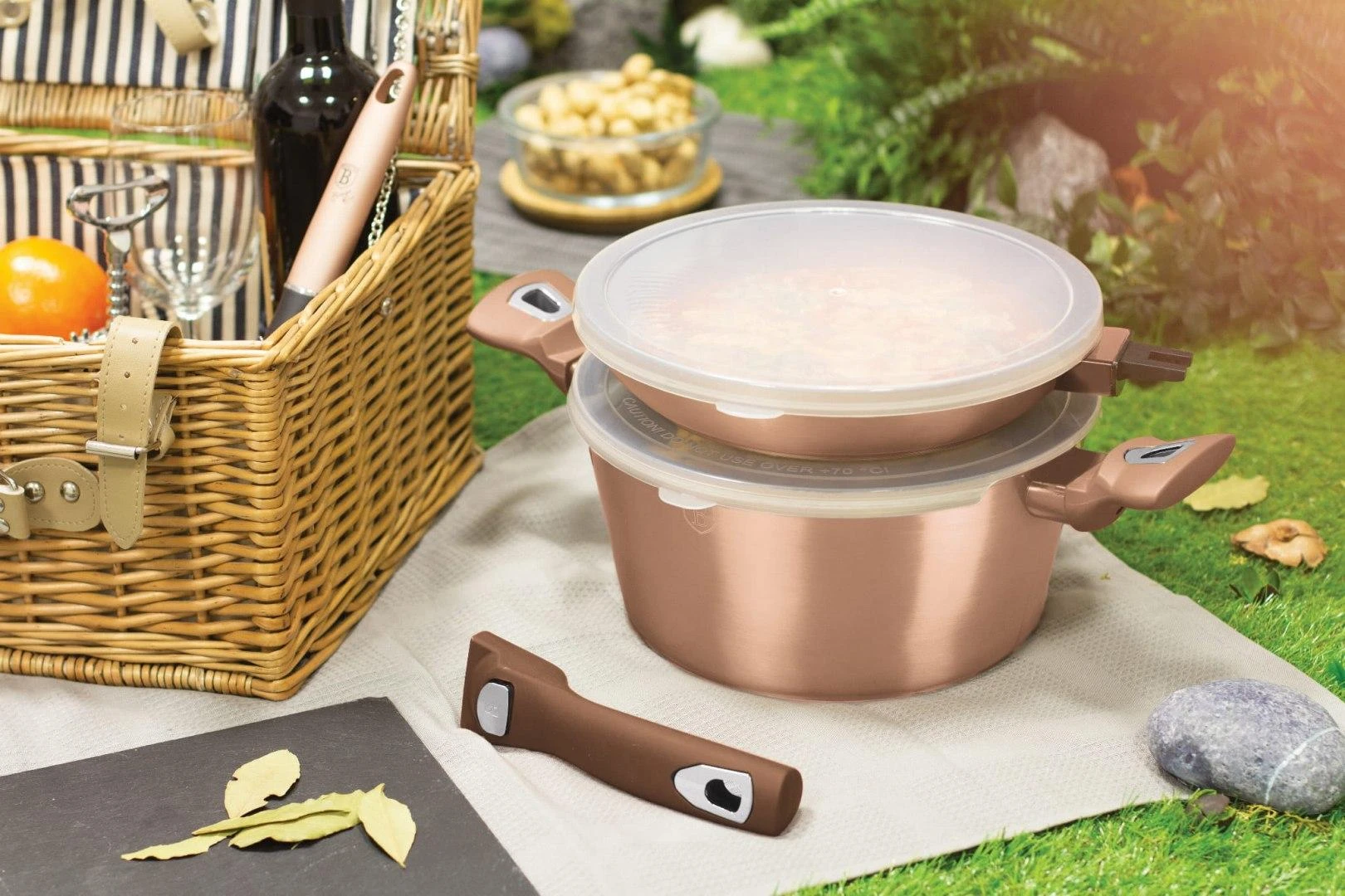 Berlinger Haus Puodų ir keptuvių komplektas, 13 dalių, Berlingerhaus Metallic Line Rose Gold | BH-7058