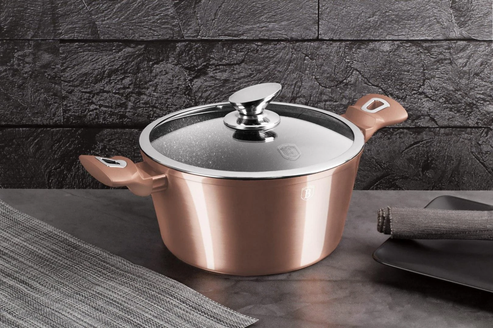 Berlinger Haus Puodų ir keptuvių komplektas, 13 dalių, Berlingerhaus Metallic Line Rose Gold | BH-7058