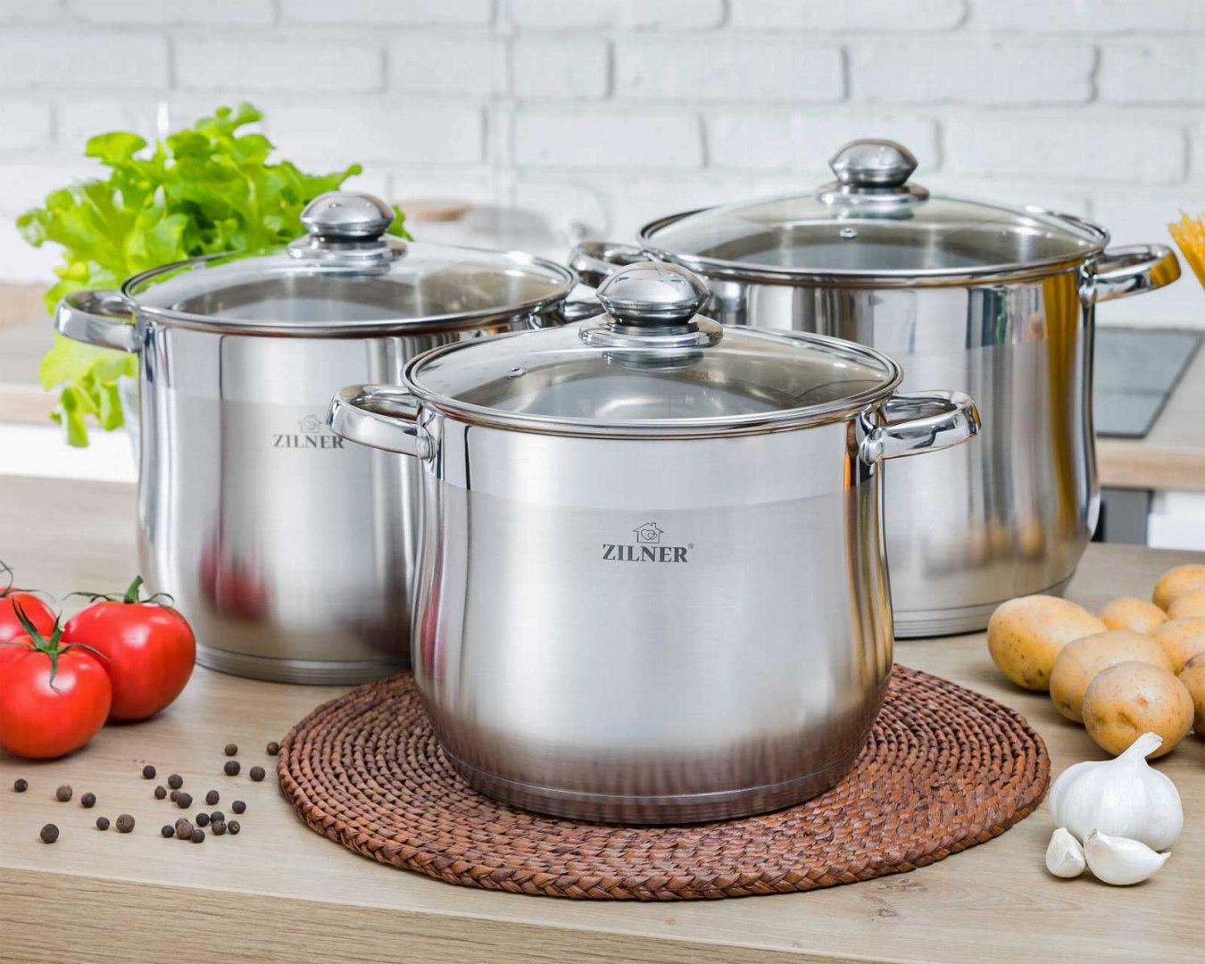 GASTRONOMINIS PUODAS Sidabrinis 30CM/16L ZILNER