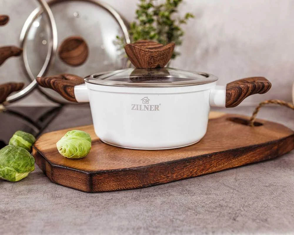 Virtuvės reikmenų rinkinys Zilner White Lilly, 21 dalis, baltos spalvos