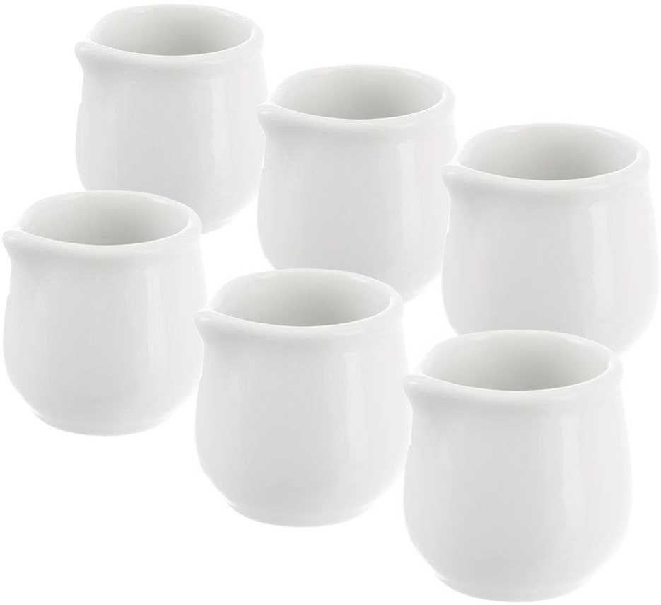 Lumarko Pieno ąsotis porcelianas baltas MONA 4x4 cm, 20 ml 6 vnt.