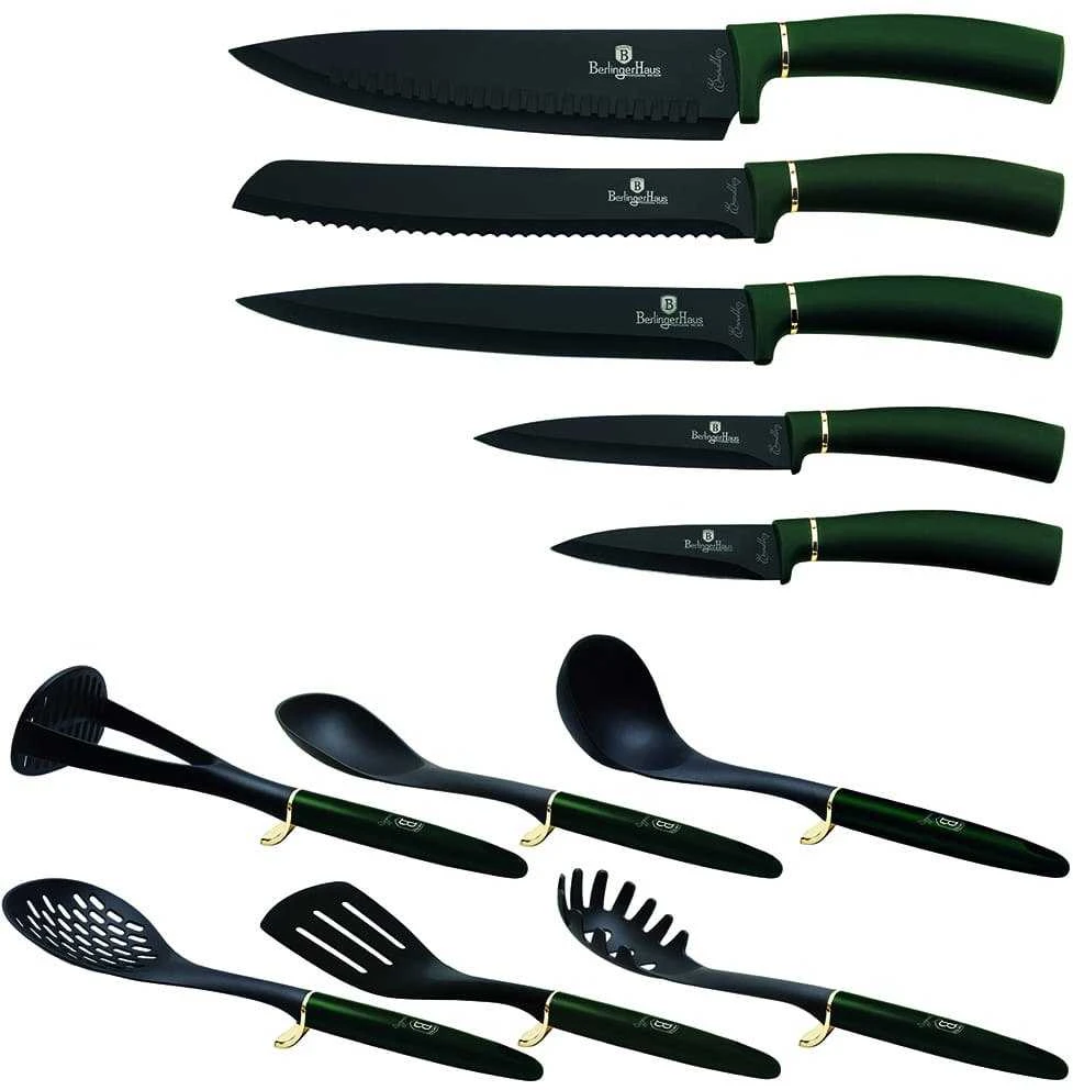 Berlinger Haus Virtuvės įrankių ir peilių rinkinys (12dalių) BerlingerHaus Emerald Collection BH/6250NA