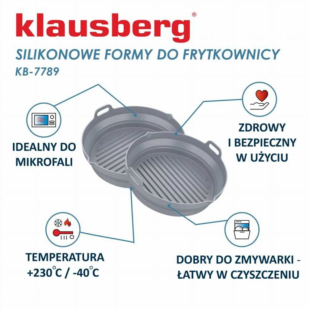 Rinkinys Silikoninių įdėklų rinkinys kepimui gruzdintuvėje, 20 cm skersmens, 2 vnt., Klausberg, kb-7789