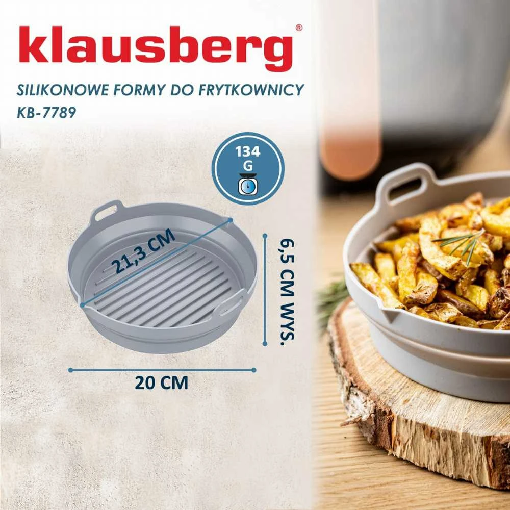 Rinkinys Silikoninių įdėklų rinkinys kepimui gruzdintuvėje, 20 cm skersmens, 2 vnt., Klausberg, kb-7789