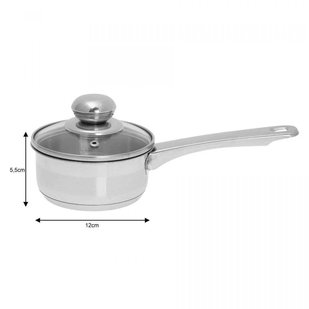 King Hoff Kaistuvas Puodas su dangčiu, plieno, 12 cm skersmens, 0,5 l talpos, „Kinghoff“