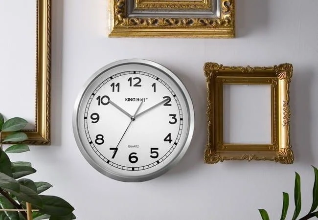 King Hoff Laikrodis Sieninis laikrodis, nerūdijančio plieno, 34 cm skersmens, Kinghoff