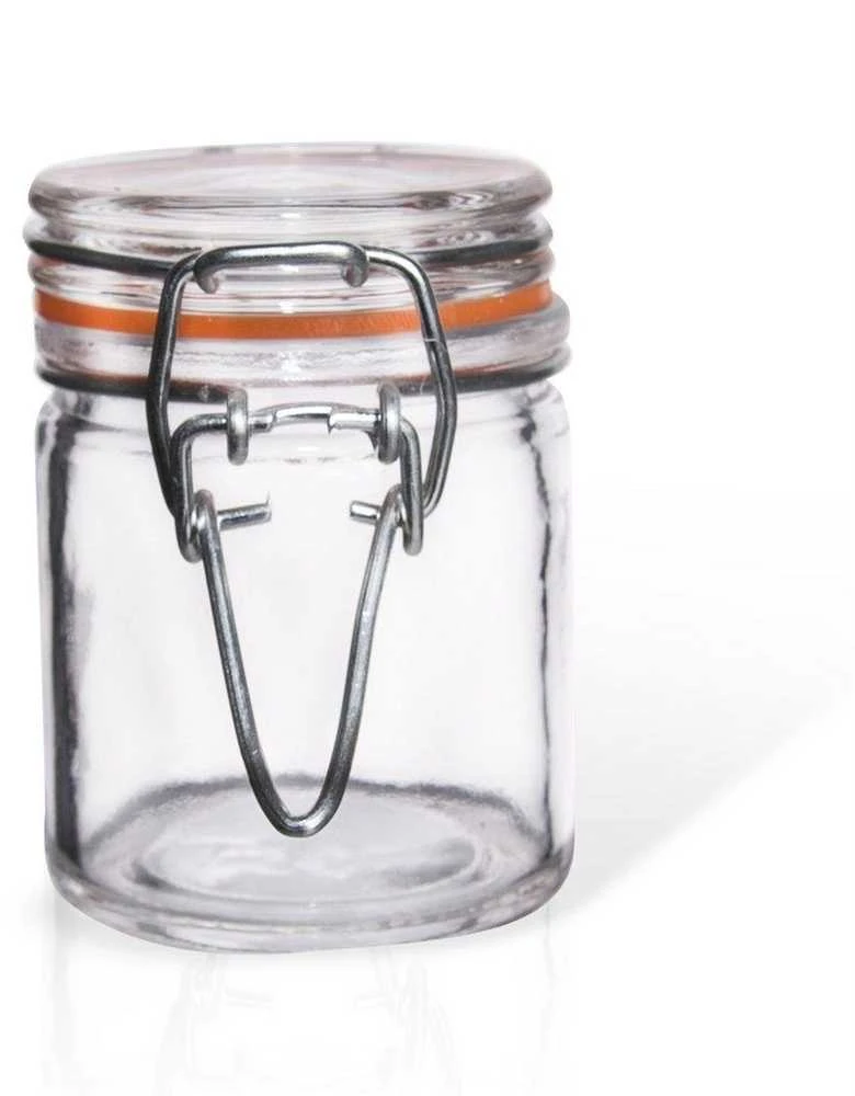 Orion stiklainiai su užspaudžiamais dangteliais 50 ml, tvirti, hermetiški