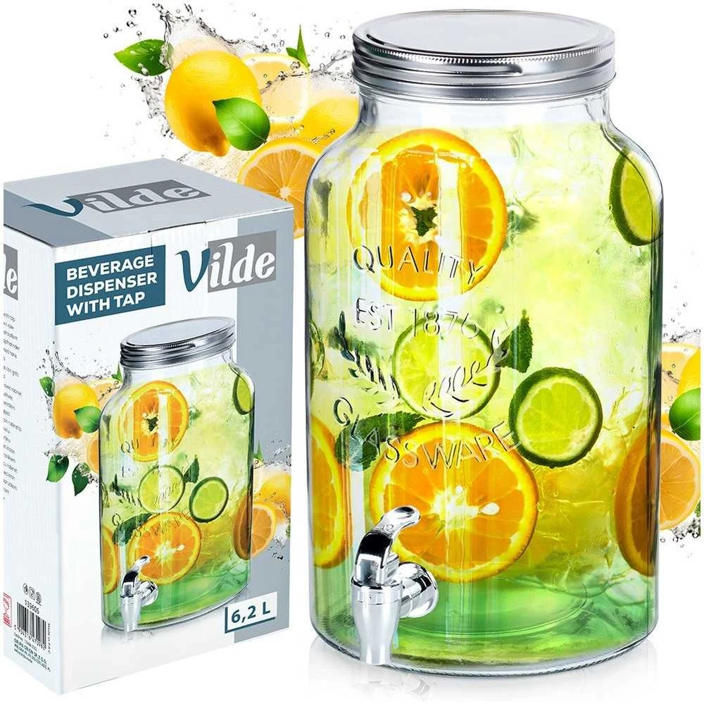 Vilde Gėrimų dozatorius su čiaupu, 6,2 l, stiklinis