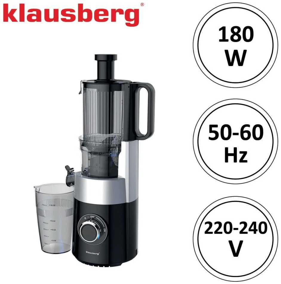 Sulčiaspaudė Lėtaeigė sulčiaspaudė vaisiams ir daržovėms, vertikali, juoda, 180 W, Klausberg, kb-7871