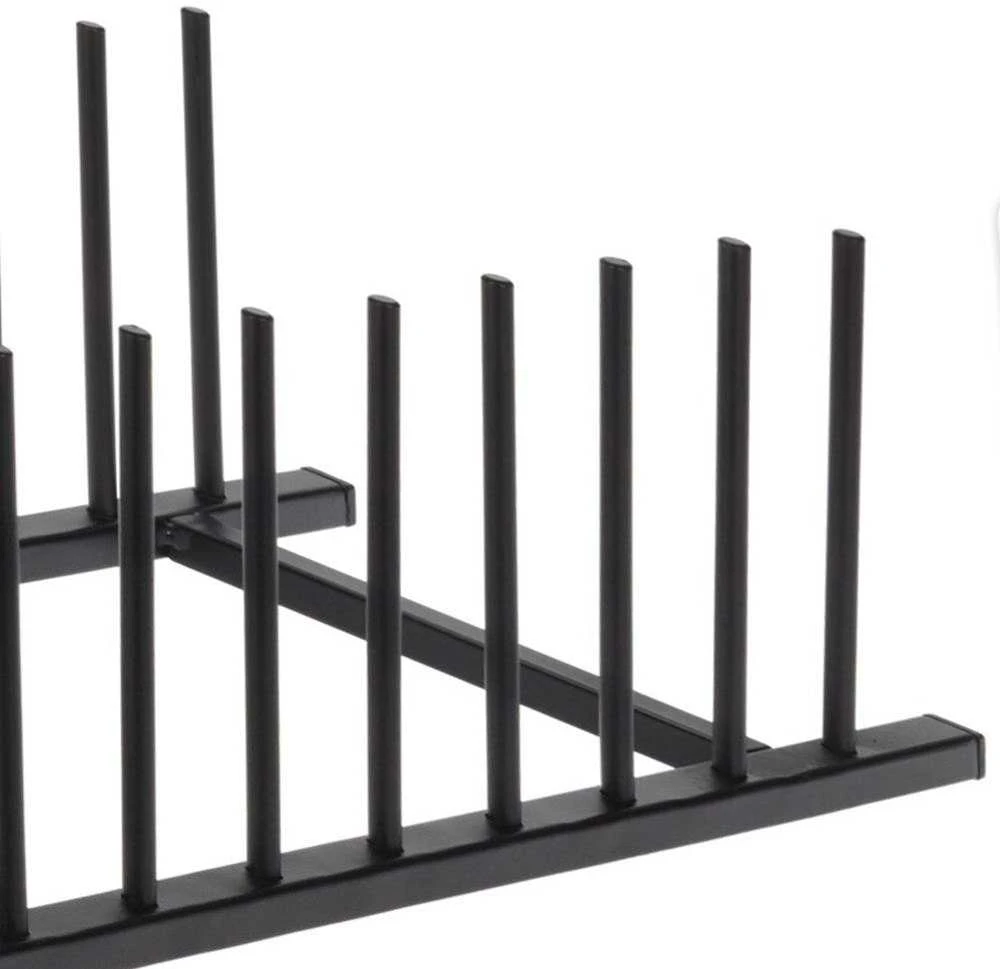 Bigbuy Home Metalinė puodo dangčio ir lėkščių laikiklis juoda 34,5x12,5x12 cm