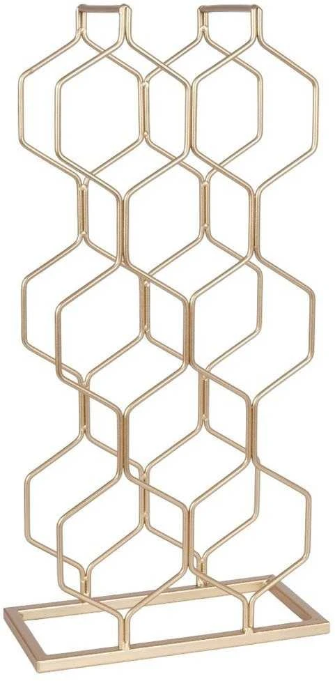 Vilde Vyno lentyna metalinas auksinis 8 buteliai 23x48 cm