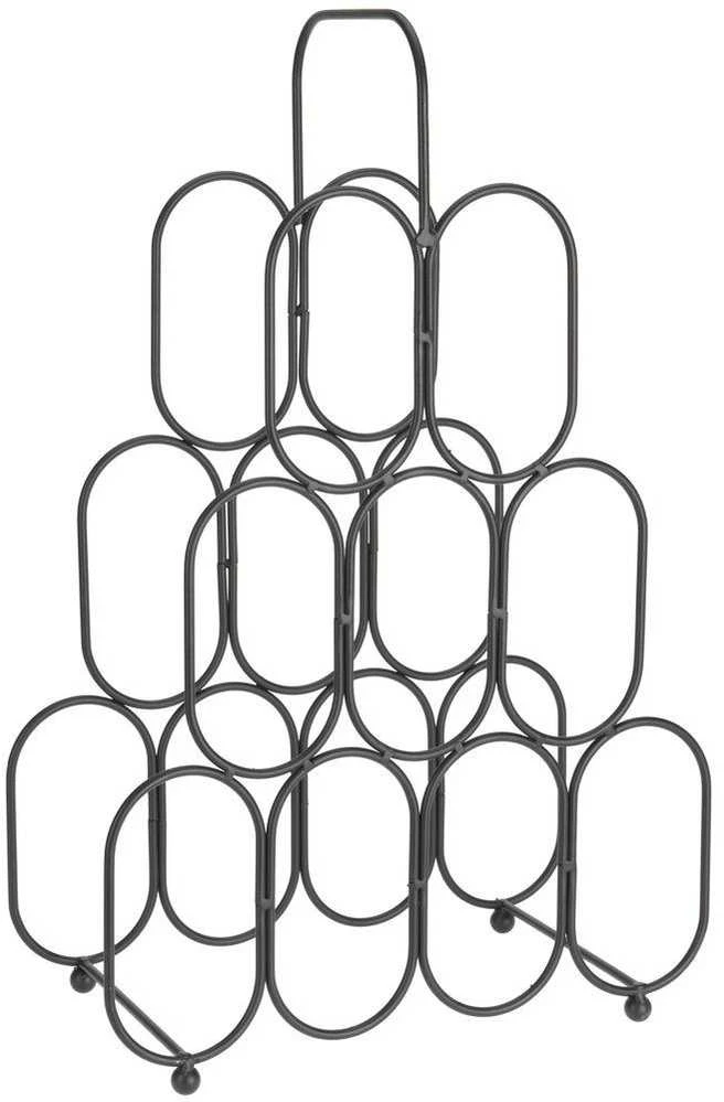 Home Styling Collection Vyno lentyna 9 butelių juoda metalinė 36x56 cm