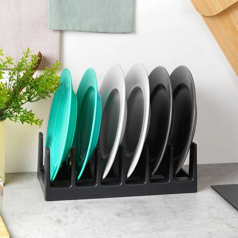 Storage Solutions Vilde Juoda dangčio ir lėkščių stovas 28x15x9 cm