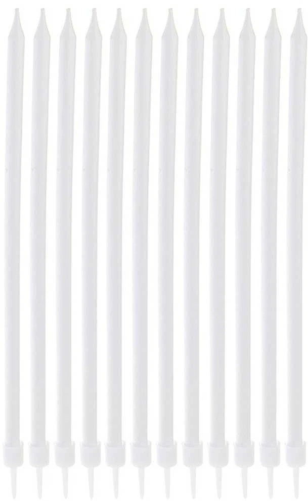 Party Deco Orion Gimtadienio žvakutės 12 vnt. 14,5 cm baltos