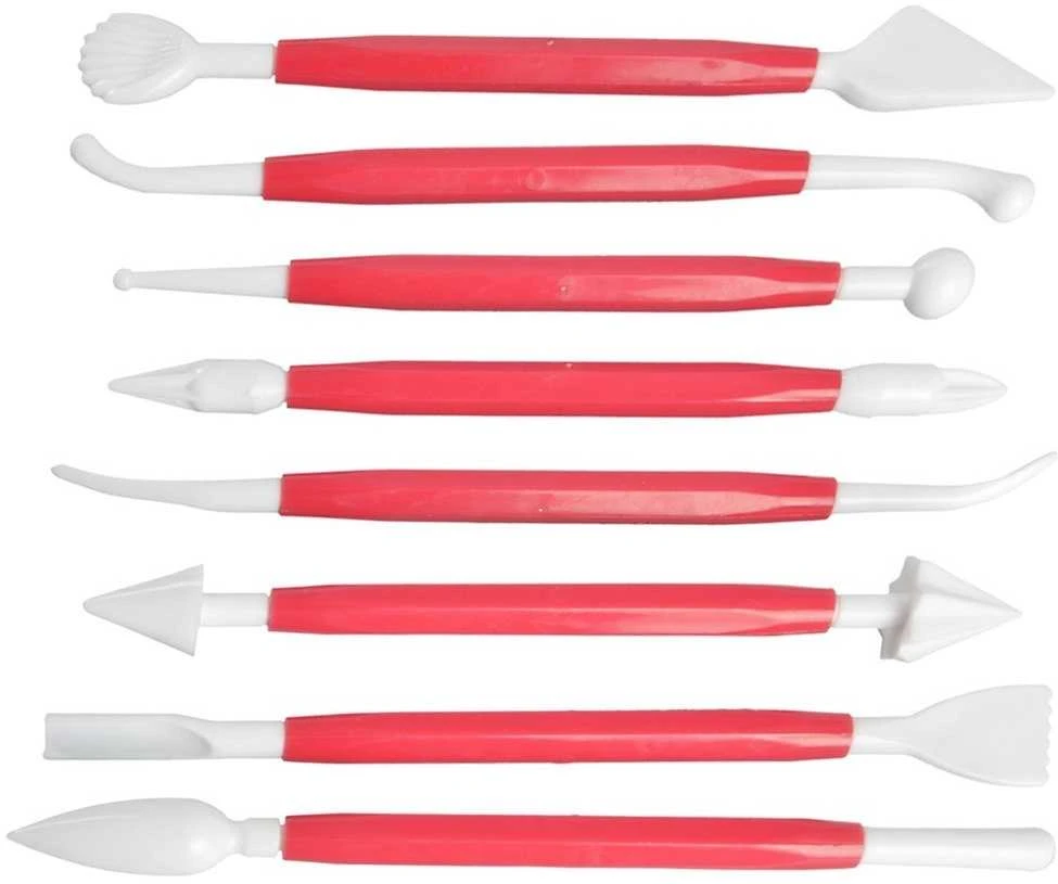 Orion Tortų dekoravimo įrankiai 8 vnt. Plastikiniai, saugūs, įvairių spalvų