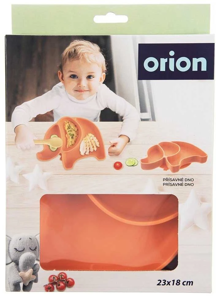 Orion Silikoninis vaikų lėkštė 23,5x19x3,5 cm, su siurbtuku