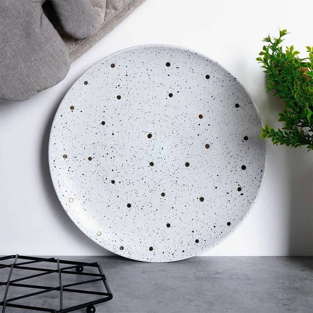 Siaki Collection Siaki Keraminė lėkštė 26.5 cm Baltos spalvos su auksinėmis detalėmis