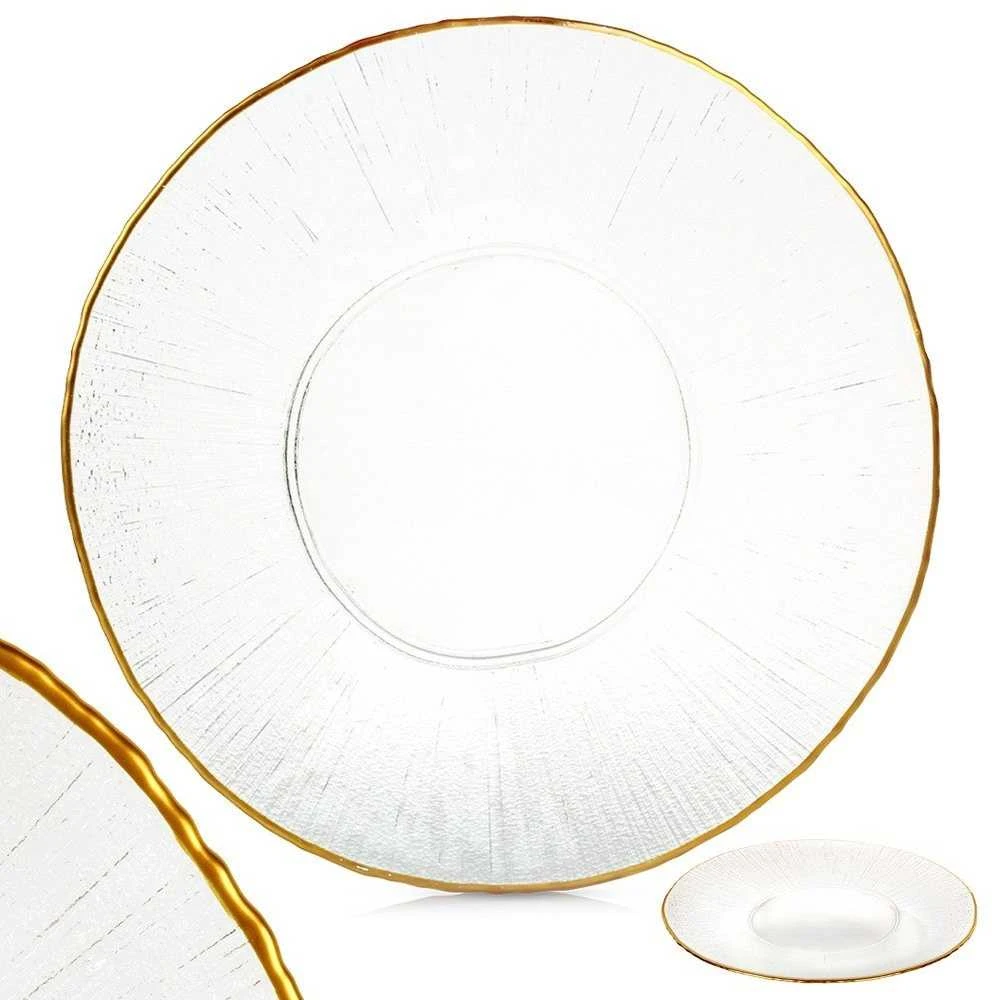 Home Styling Collection Essteller Lėkštė Serviravimo Lėkštė Stiklo Aukso 30 cm
