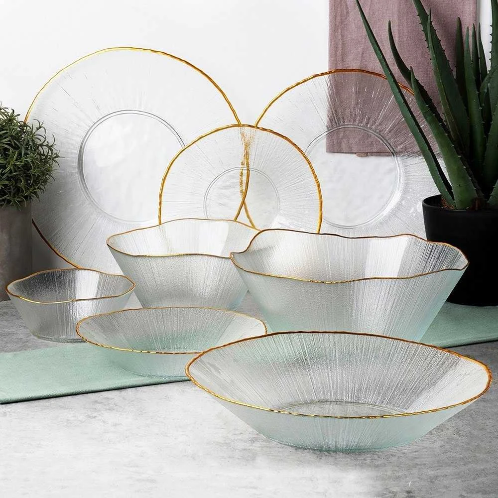 Home Styling Collection Essteller Lėkštė Serviravimo Lėkštė Stiklo Aukso 30 cm