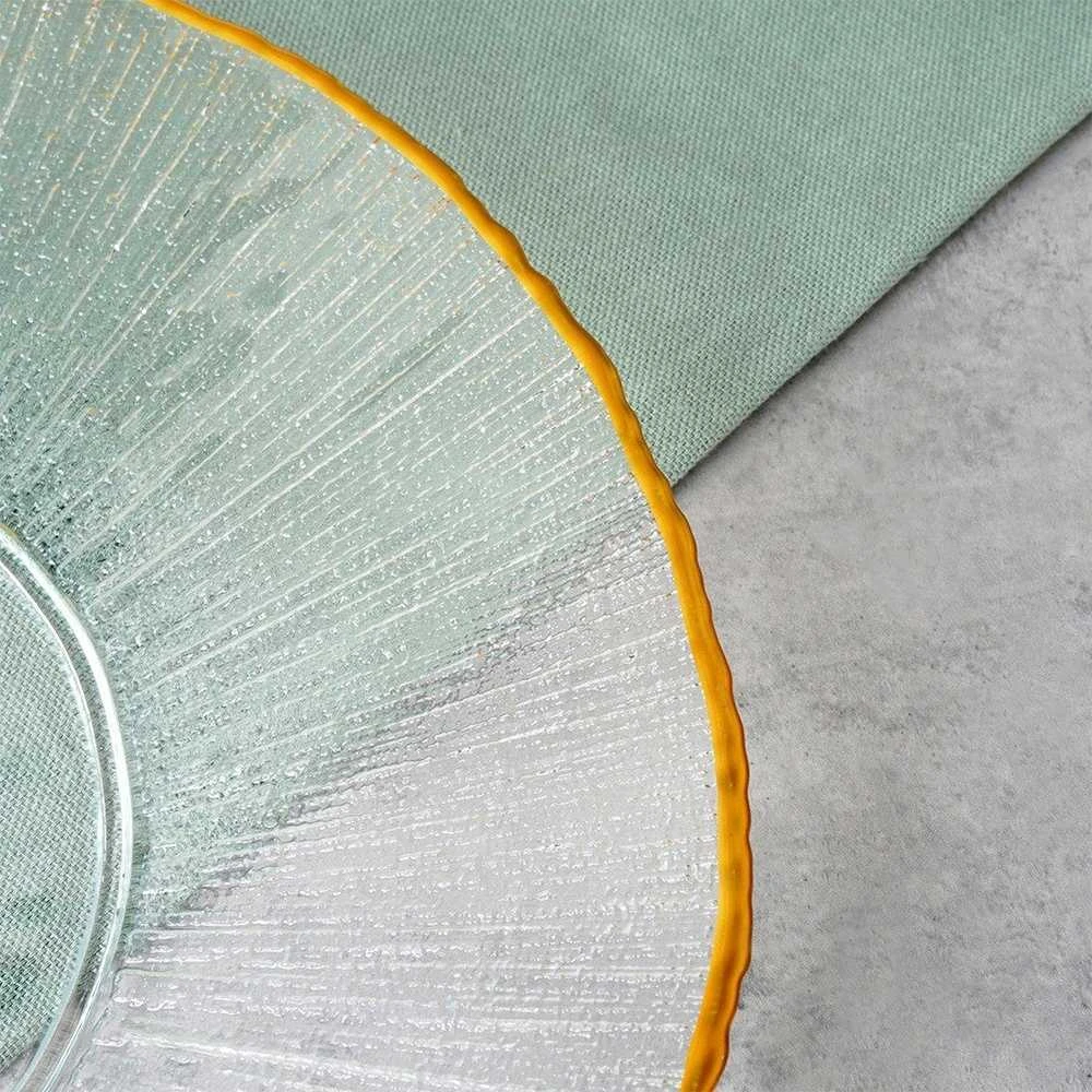Home Styling Collection Essteller Lėkštė Serviravimo Lėkštė Stiklo Aukso 30 cm