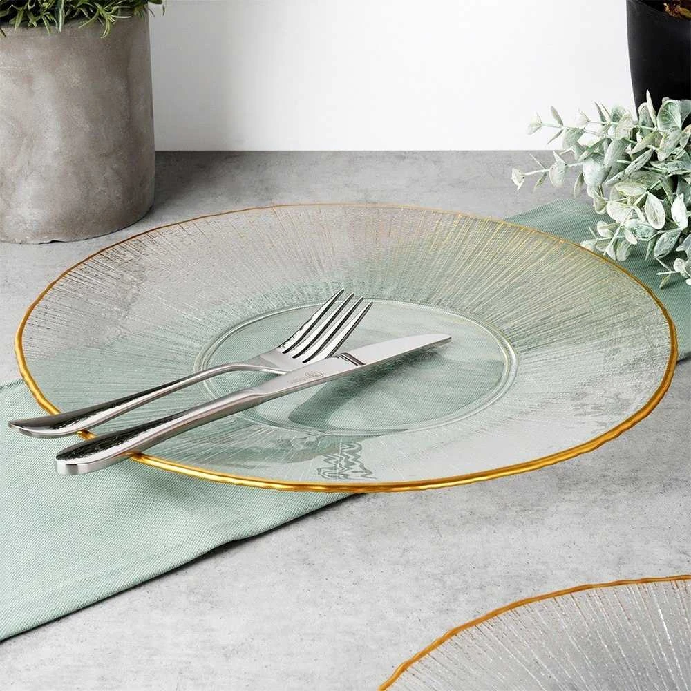Home Styling Collection Essteller Lėkštė Serviravimo Lėkštė Stiklo Aukso 30 cm