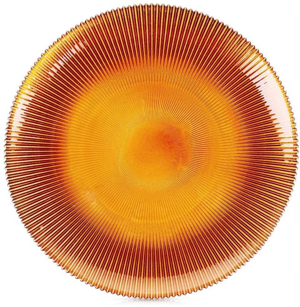 Home Styling Collection Stiklo serviravimo lėkštė 28 cm, gintaro spalvos