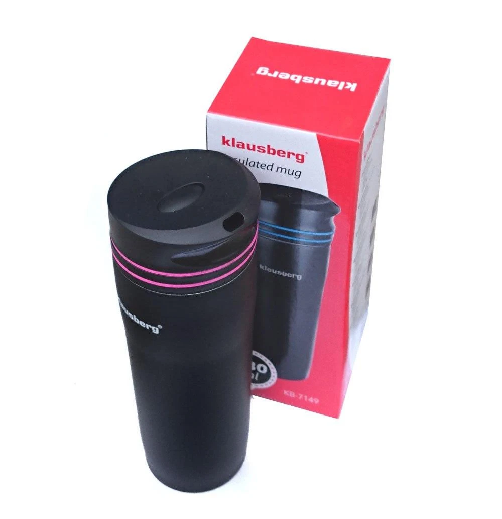 Termo puodelis stal, skirtingos spalvos 380ml klausberg