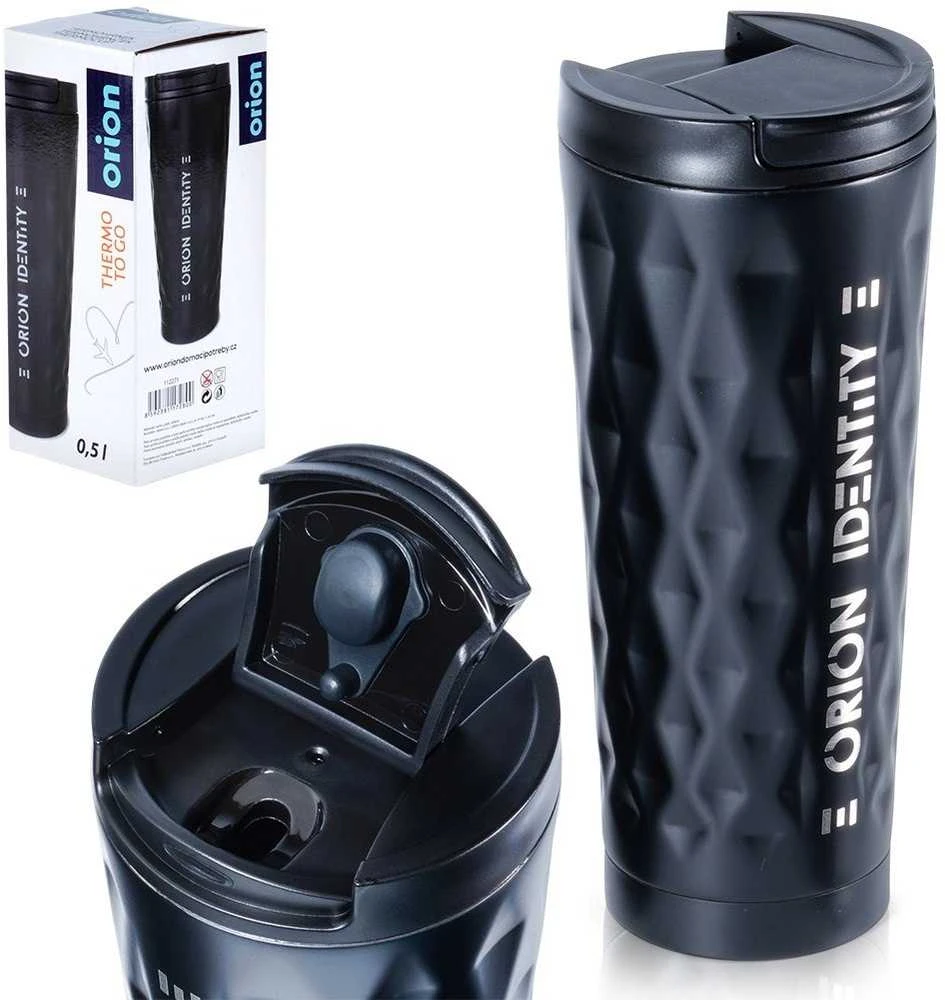 Orion Termo puodelis 500 ml juodas plienas vakuuminis