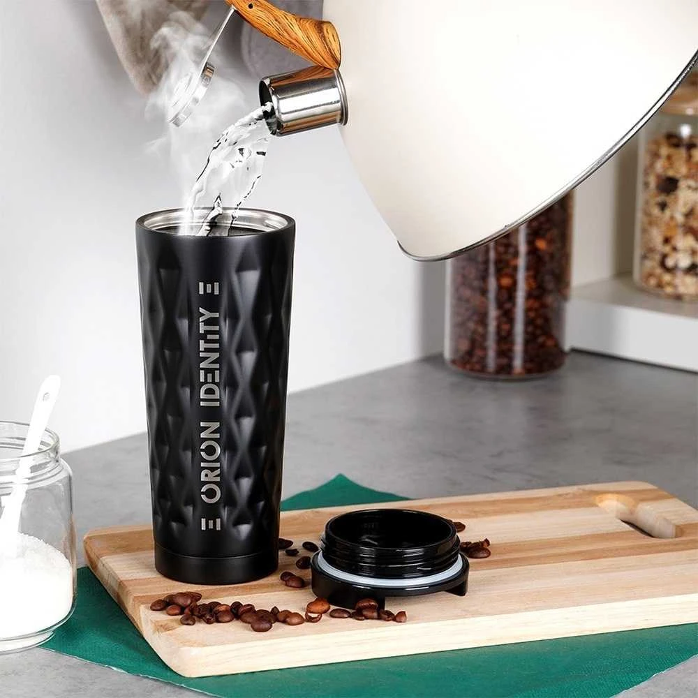 Orion Termo puodelis 500 ml juodas plienas vakuuminis