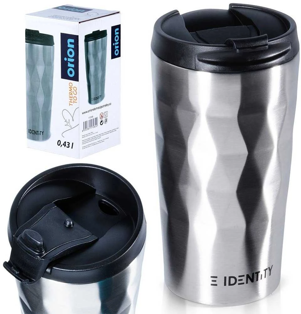 Orion Termo puodelis plienas 430 ml - vakuuminė izoliacija, atsparus išliejimui