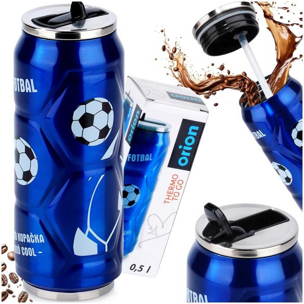 Orion Termo puodelis mėlynas 500 ml futbolo tema