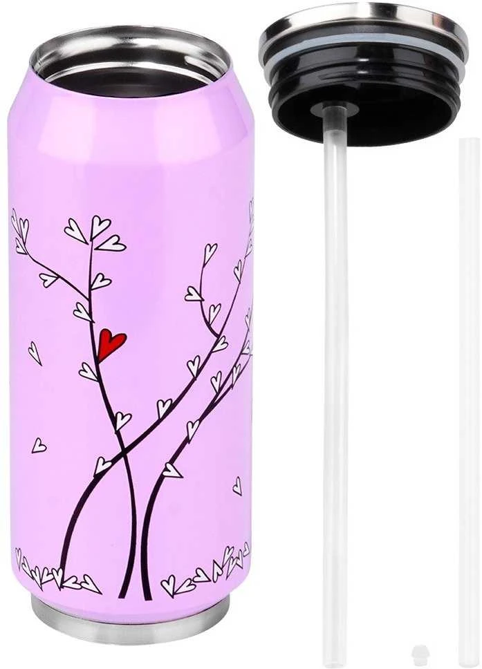 Orion Termo puodelis 400 ml Rožinis su širdelėmis