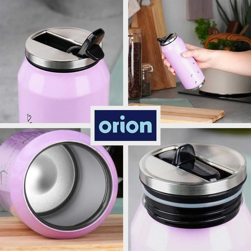 Orion Termo puodelis 400 ml Rožinis su širdelėmis