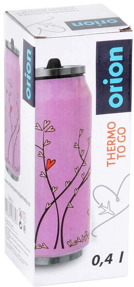 Orion Termo puodelis 400 ml Rožinis su širdelėmis