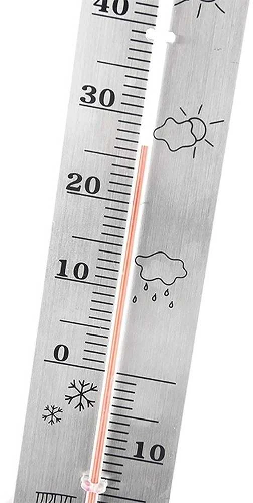 Tectake Orion Stalinis termometras 28 cm - Nerūdijančio plieno, Išorės ir vidaus temperatūros matavimui