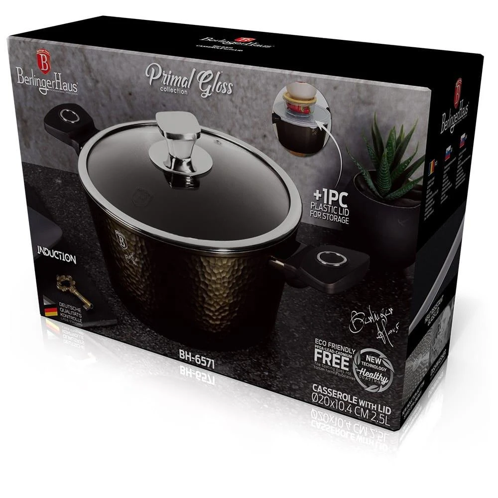 TITANIUM PUODAS 20cm 2,5L BERLINGER HAUS PRIMAL GLOSS BH-6571