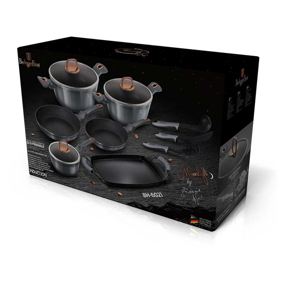 TITANO PUODAI 12 Vnt BERLINGER HAUS METALLIC MOONLIGHT BH-6021